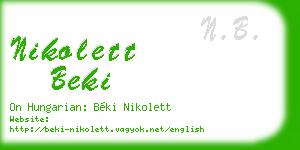 nikolett beki business card
