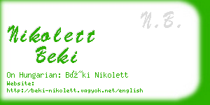 nikolett beki business card